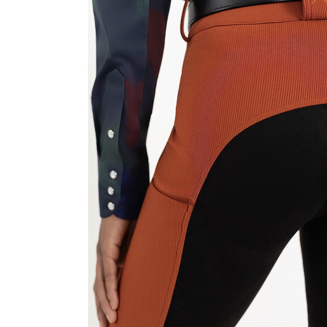 Dapplebay Pro Ribbed Full Seat Suede Breeches-Rust