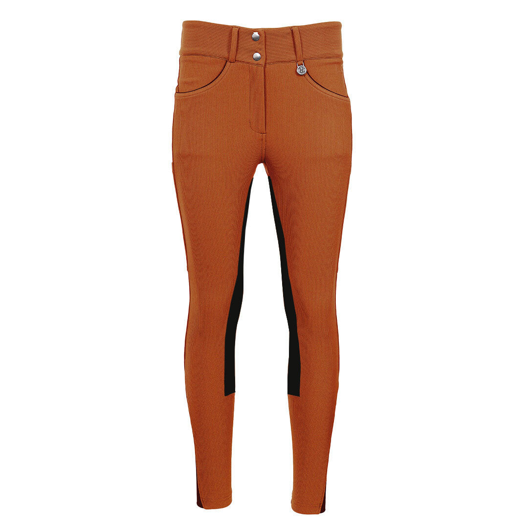 Dapplebay Pro Ribbed Full Seat Suede Breeches-Rust