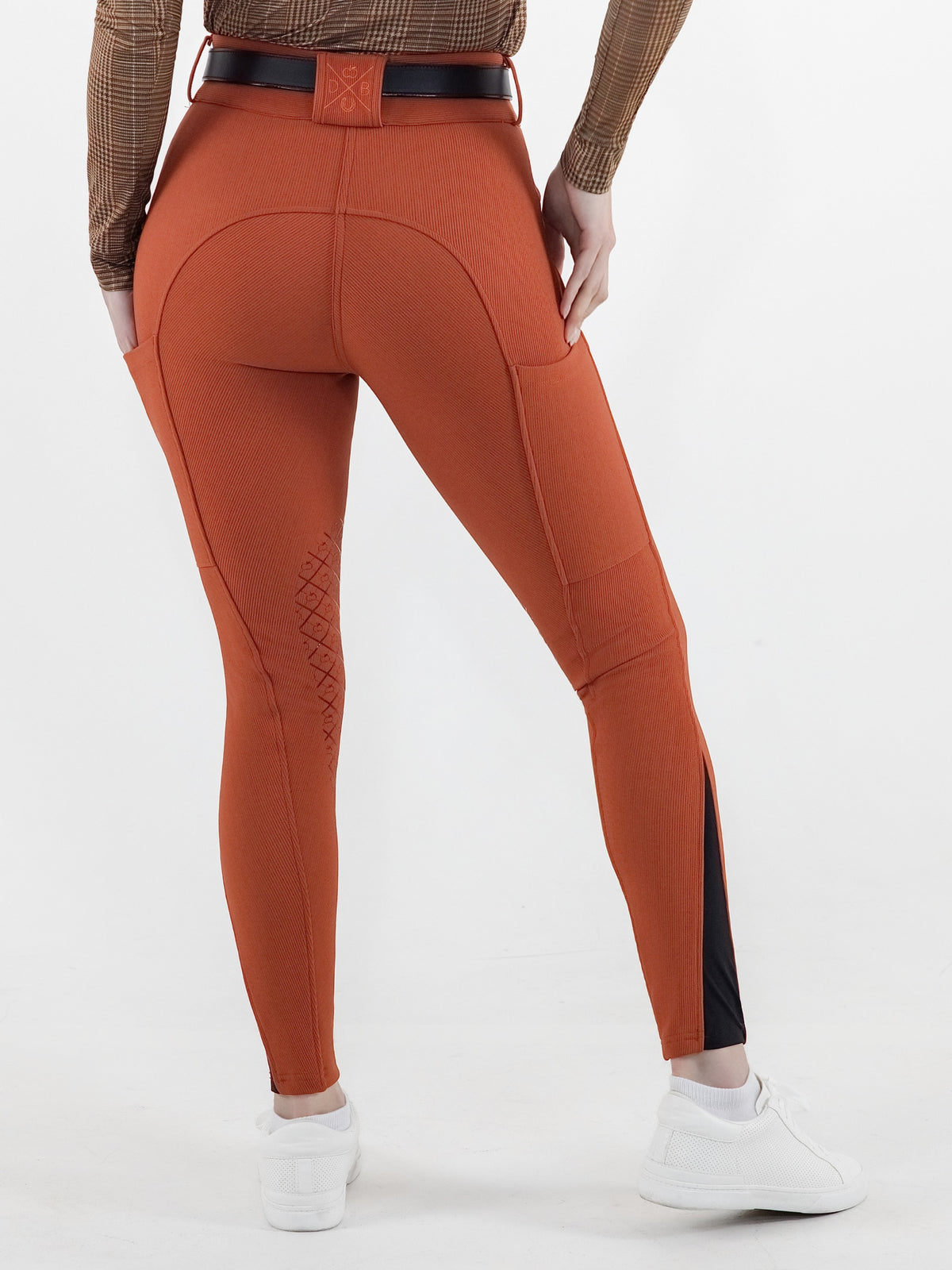Dapplebay Pro Ribbed Silicone Knee Patch Breeches-Rust