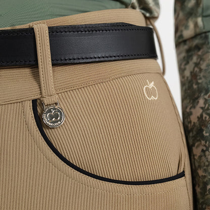 Dapplebay Pro Ribbed Silicone Knee Patch Breeches-Heritage Tan