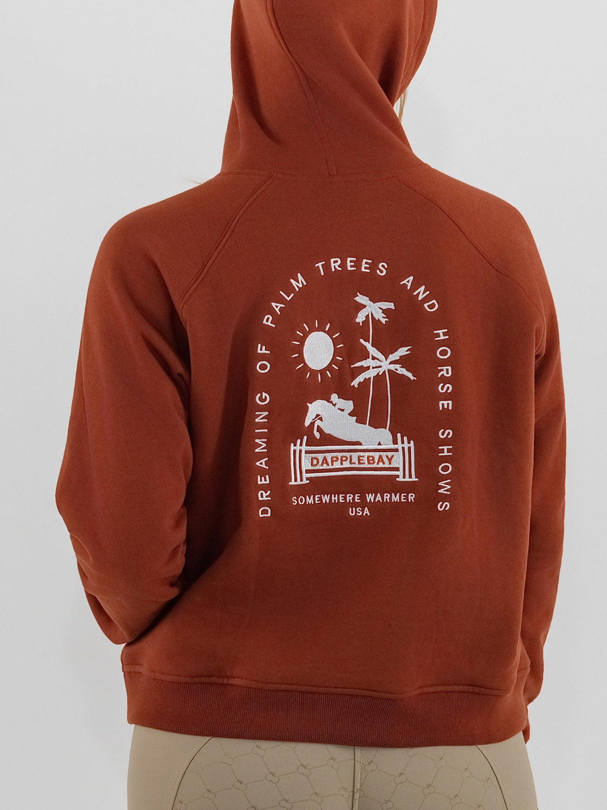 Dapplebay Palm Trees &amp; Horse Shows Hoodie-Rust