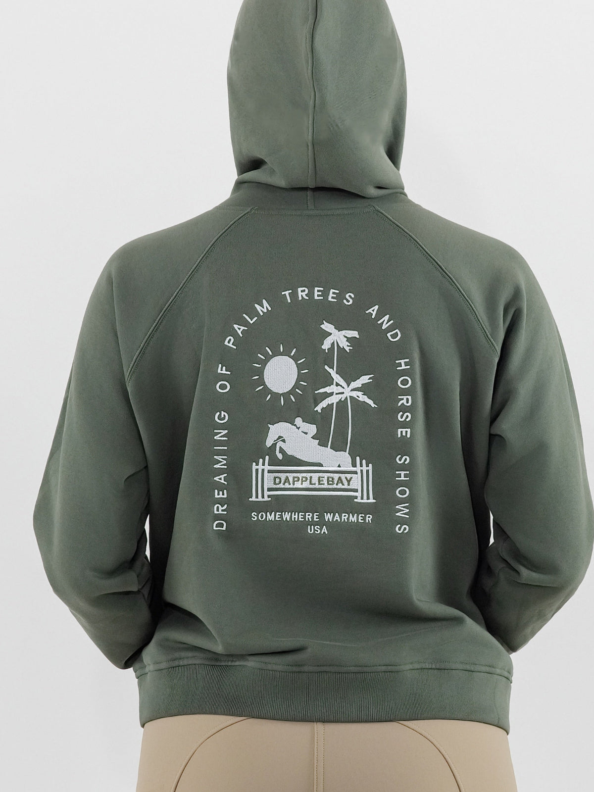 Dapplebay Palm Trees &amp; Horse Shows Hoodie-Rosemary