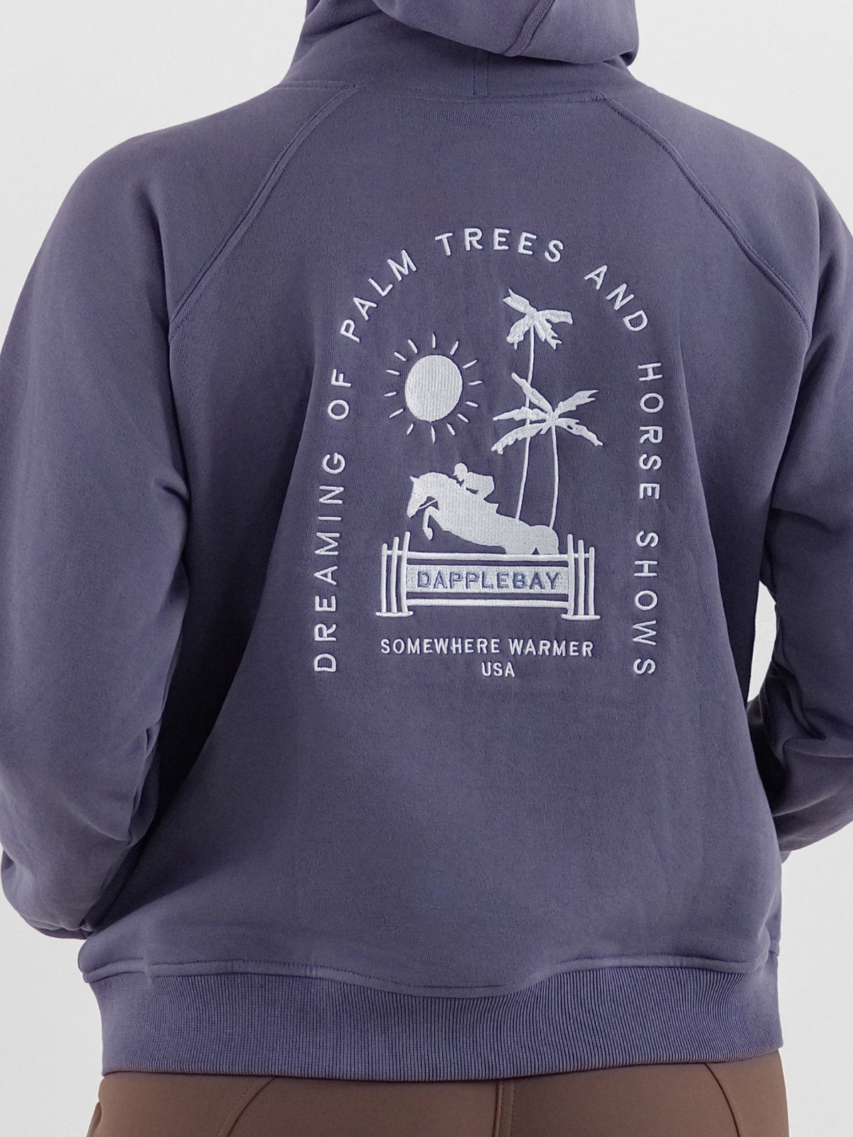 Dapplebay Palm Trees &amp; Horse Shows Hoodie-Purple Dusk