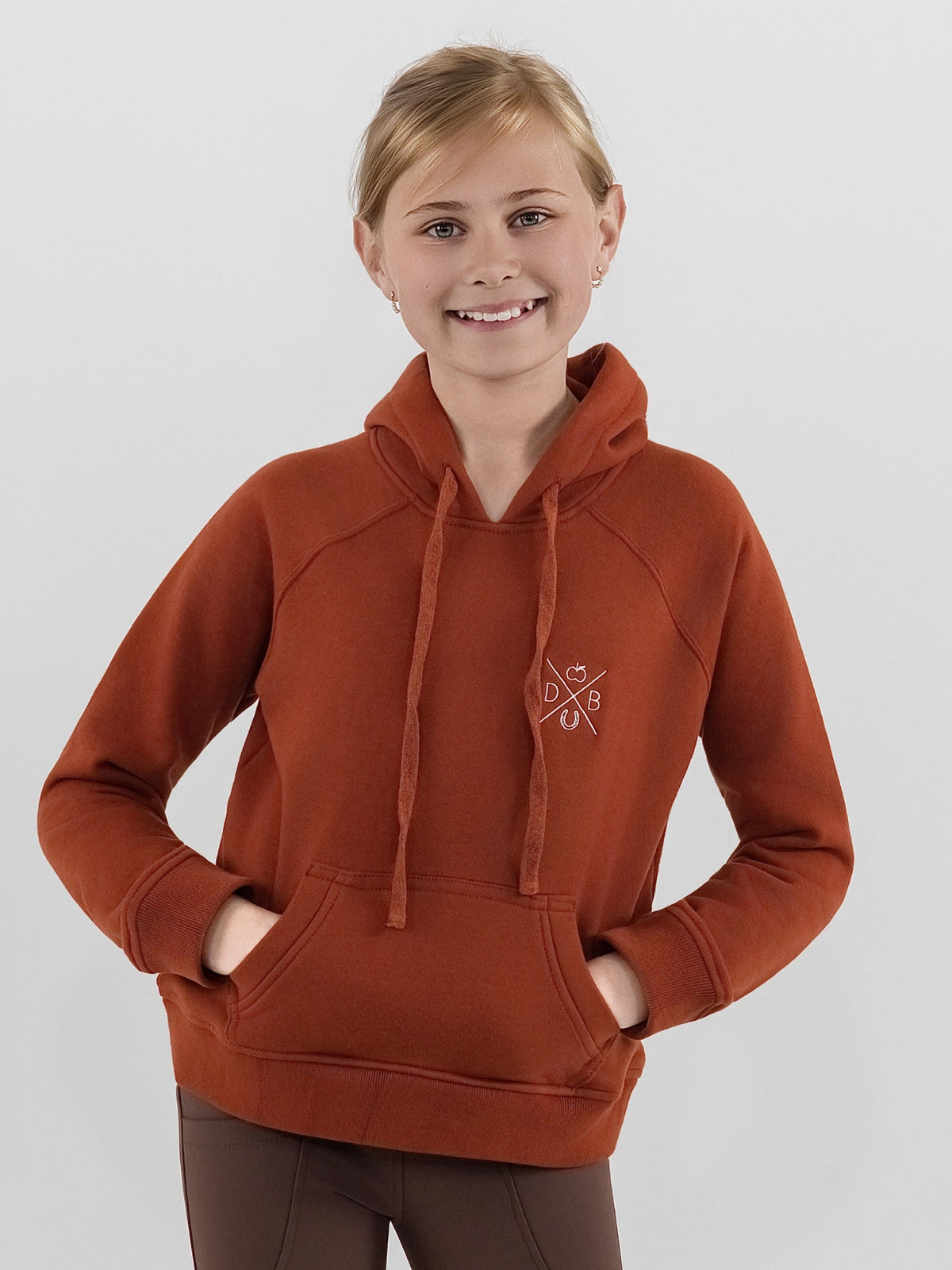 Dapplebay Kids Palm Trees &amp; Horse Shows Hoodie-Rust