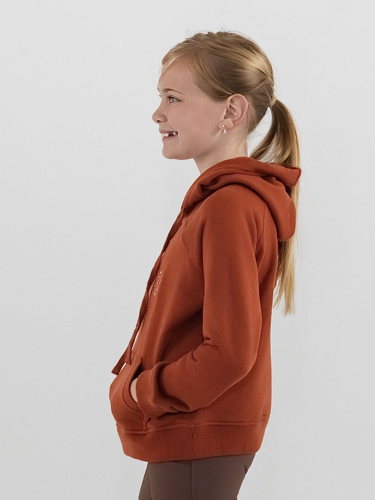 Dapplebay Kids Palm Trees &amp; Horse Shows Hoodie-Rust