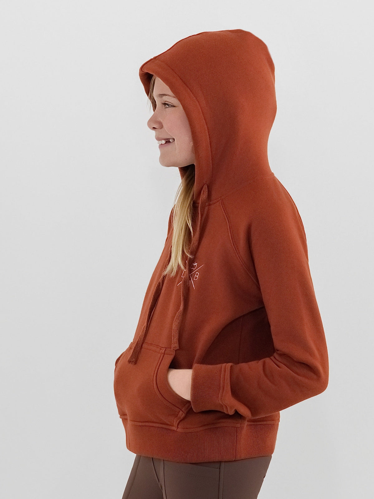 Dapplebay Kids Palm Trees &amp; Horse Shows Hoodie-Rust