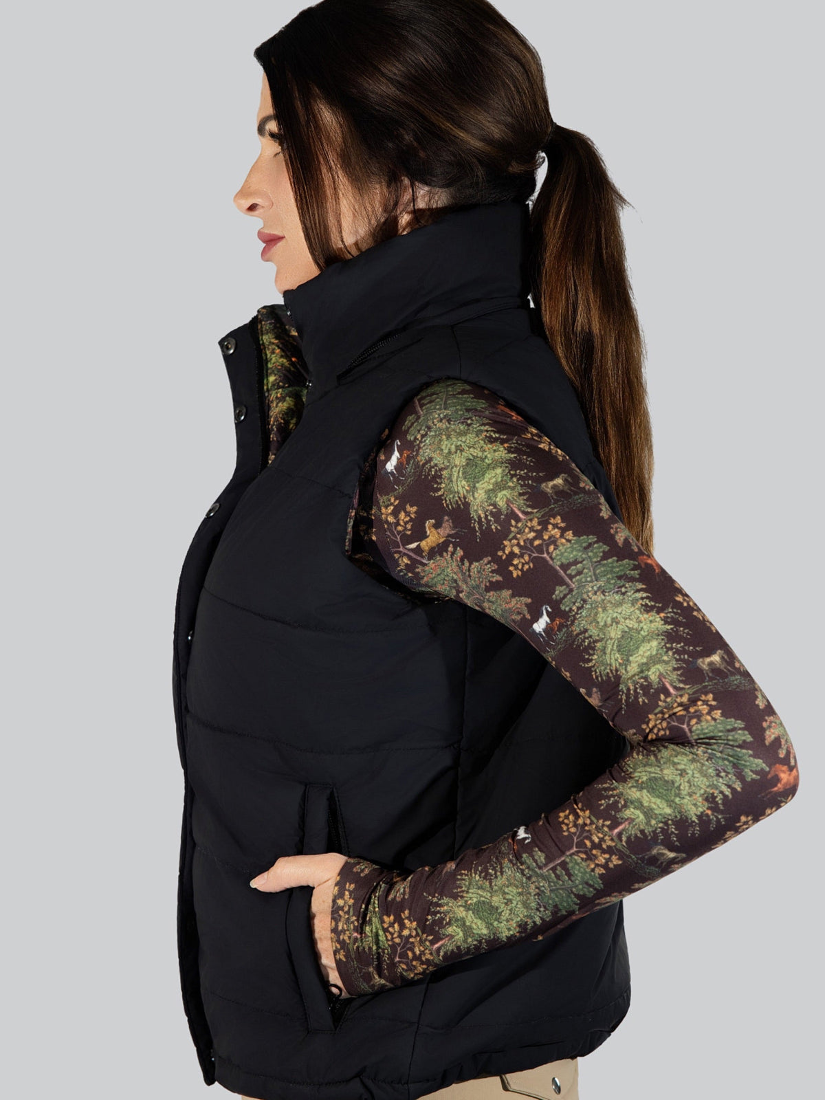 Dapplebay Reversible Puffer Vest-Black