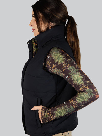 Dapplebay Reversible Puffer Vest-Black