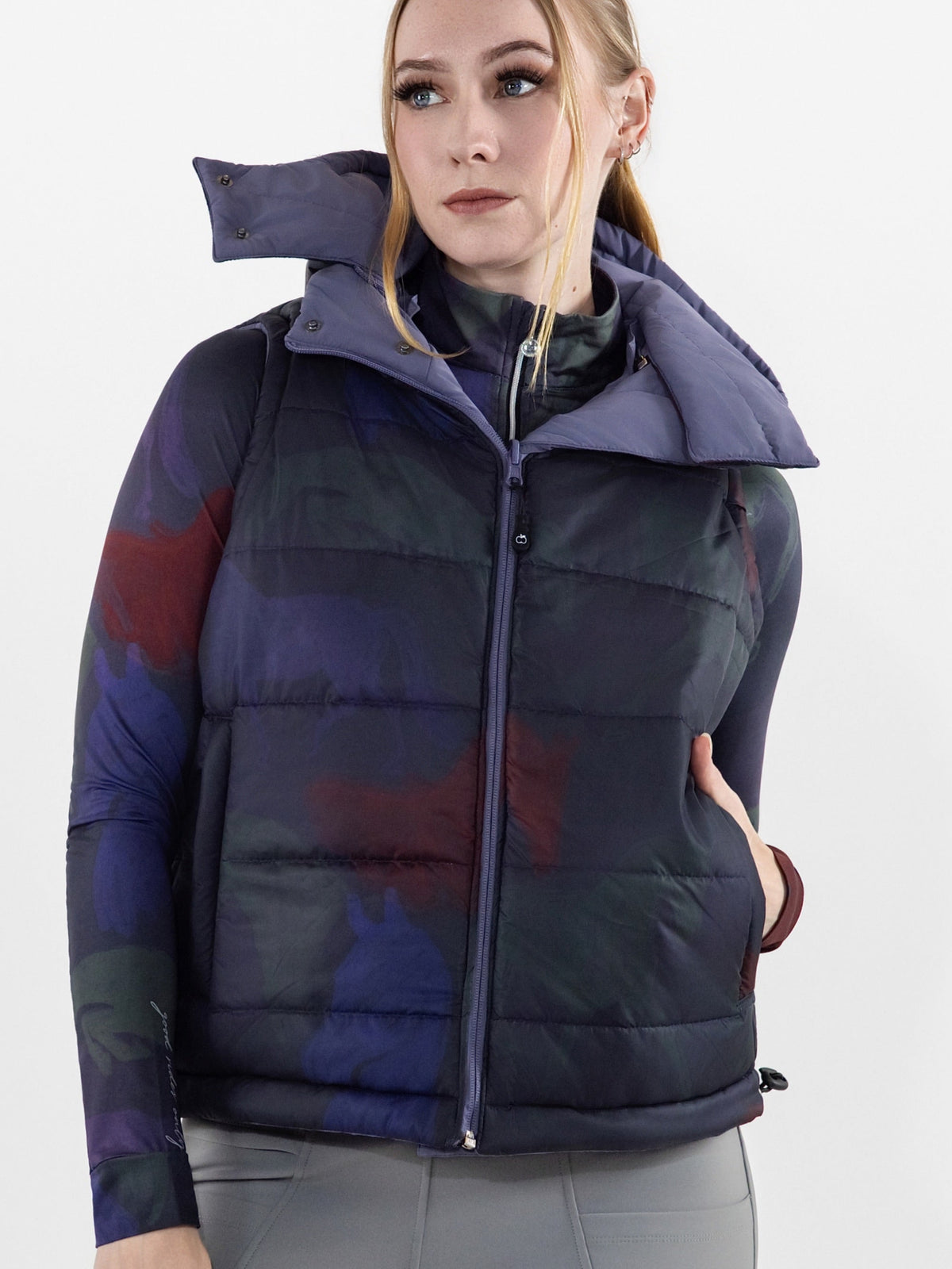 Dapplebay Reversible Puffer Vest-Purple Dusk