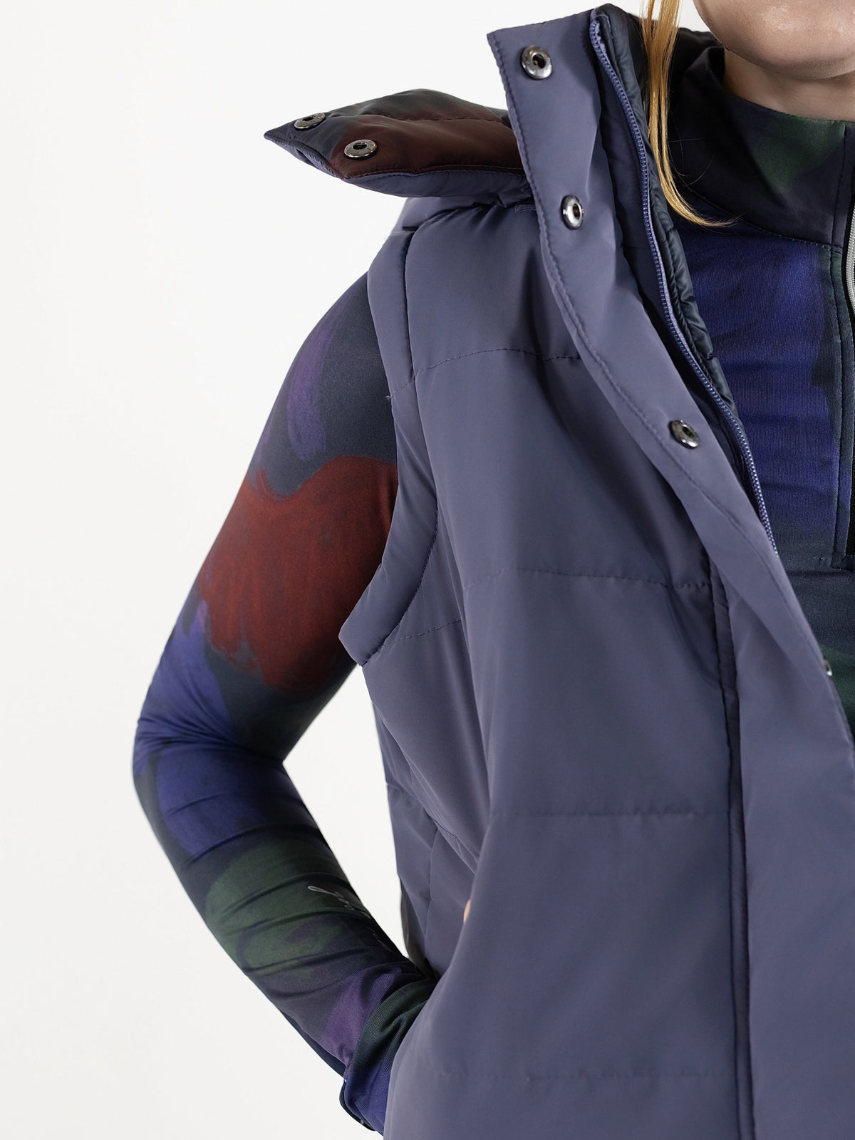Dapplebay Reversible Puffer Vest-Purple Dusk