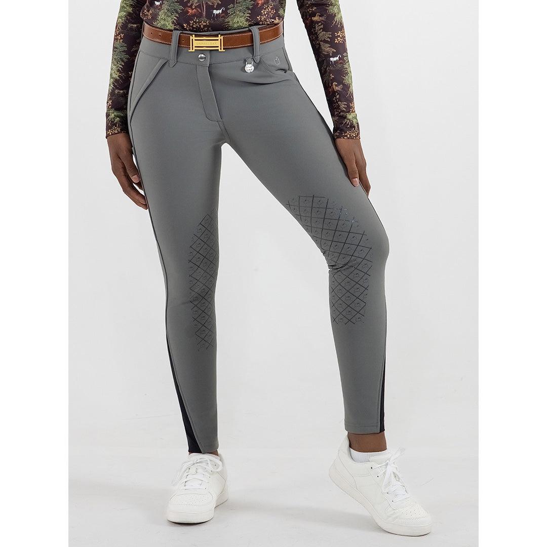 Dapplebay Winter Sport Silicone Knee Patch Breeches-Graphite