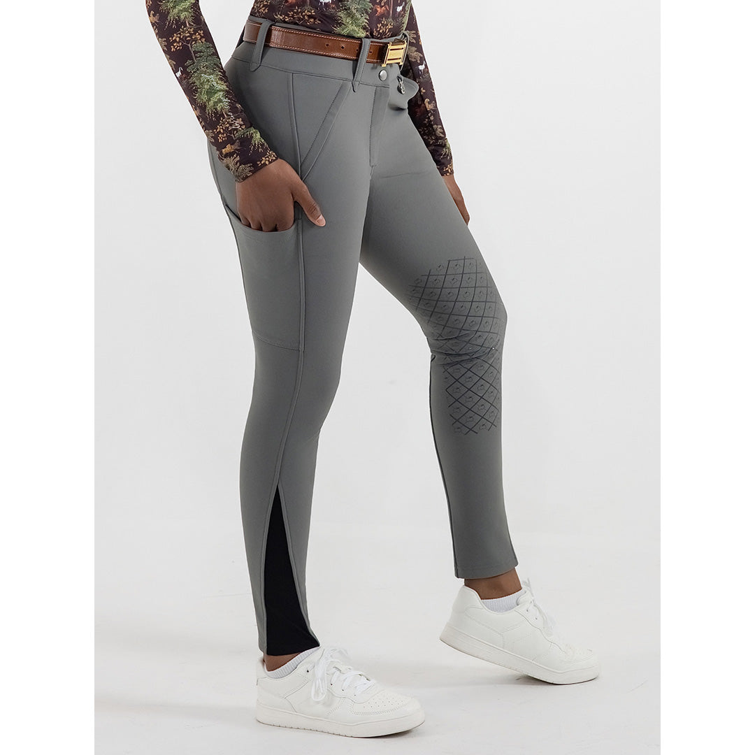 Dapplebay Winter Sport Silicone Knee Patch Breeches-Graphite