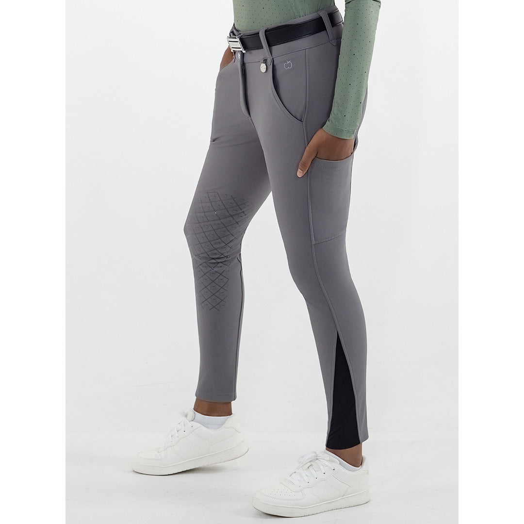 Dapplebay Winter Sport Silicone Knee Patch Breeches-Graphite