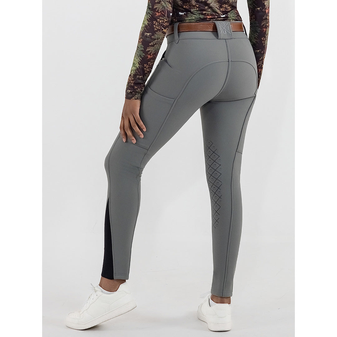 Dapplebay Winter Sport Silicone Knee Patch Breeches-Graphite