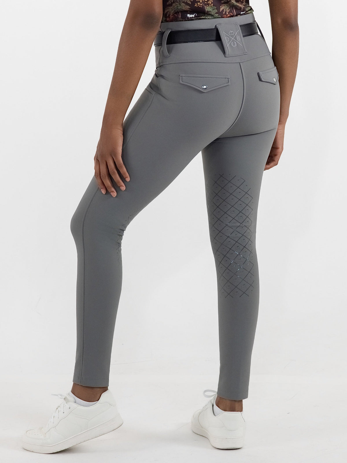 Dapplebay Winter Essential Silicone Knee Patch Tights-Graphite