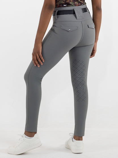 Dapplebay Winter Essential Silicone Knee Patch Tights-Graphite