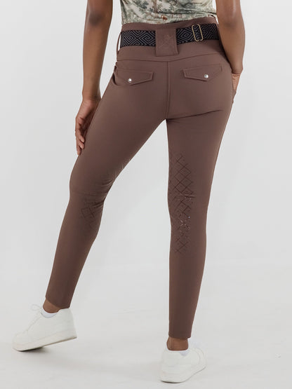 Dapplebay Winter Essential Silicone Knee Patch Tights-Chocolate
