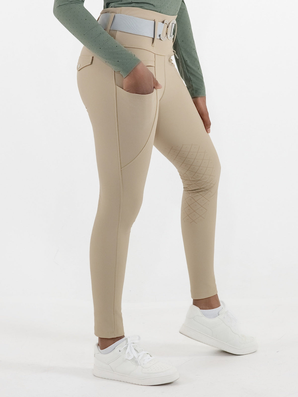 Dapplebay Winter Essential Silicone Knee Patch Tights-Heritage Tan