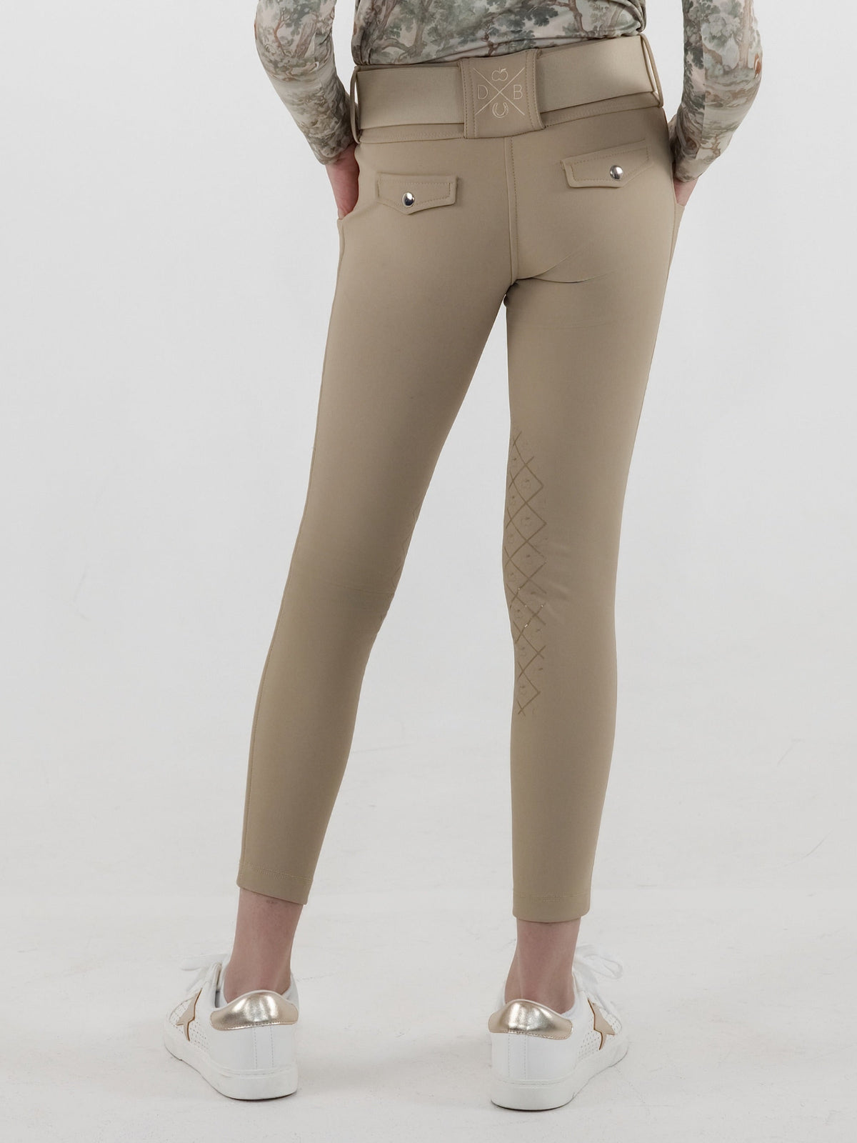 Dapplebay Kids Winter Essential Silicone Knee Patch Tights-Heritage Tan