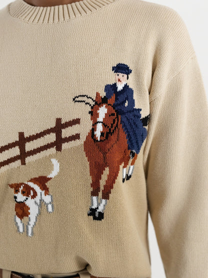 Dapplebay Heirloom Hunt Sweater-Cream