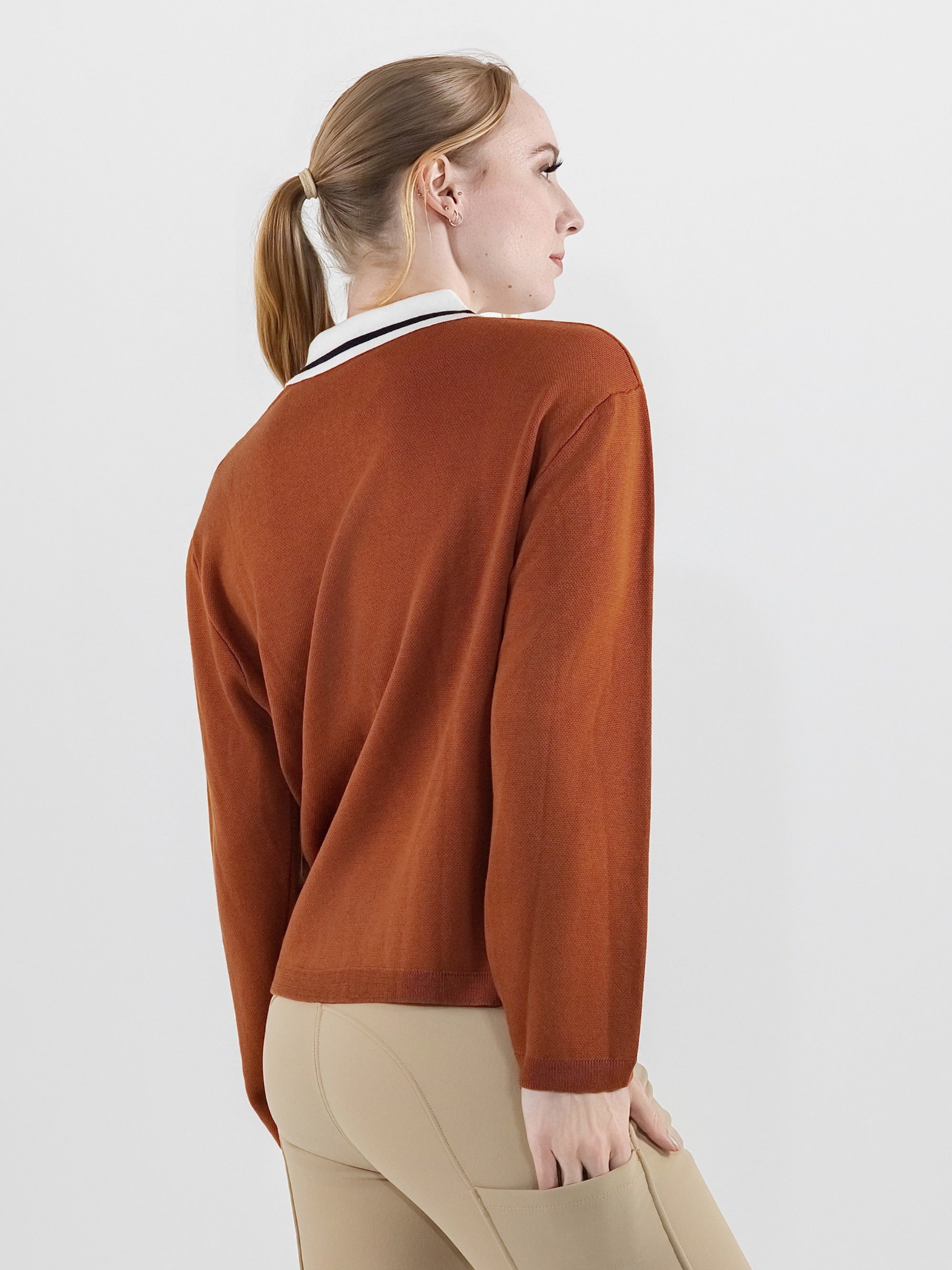 Dapplebay Prep Polo Sweater-Rust