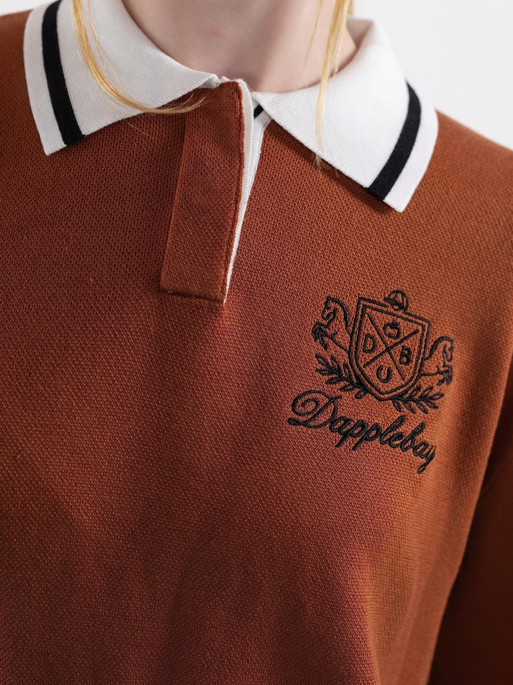Dapplebay Prep Polo Sweater-Rust