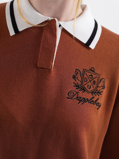 Dapplebay Prep Polo Sweater-Rust