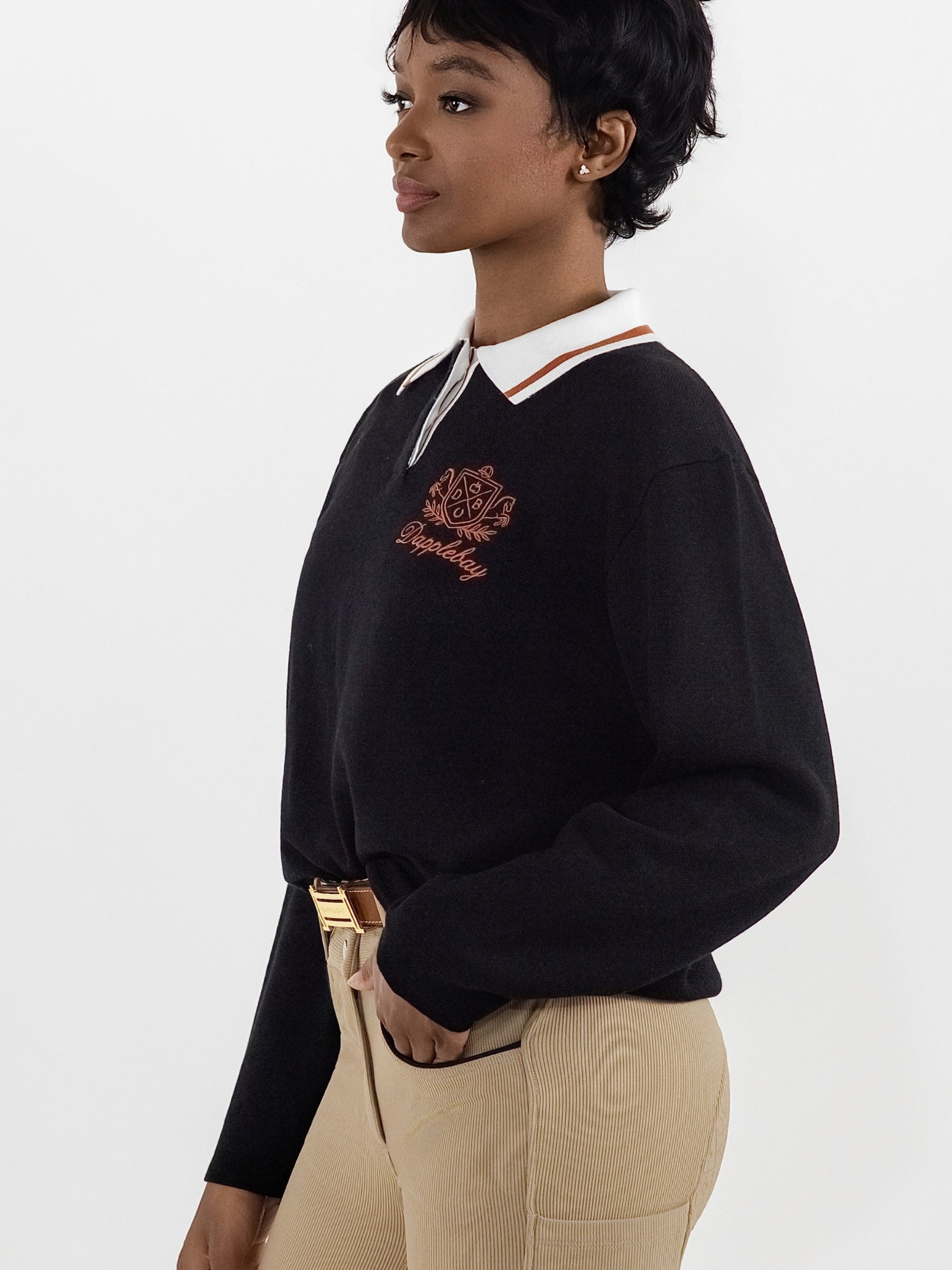 Dapplebay Prep Polo Sweater-Black