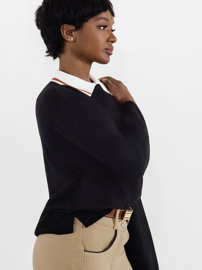 Dapplebay Prep Polo Sweater-Black