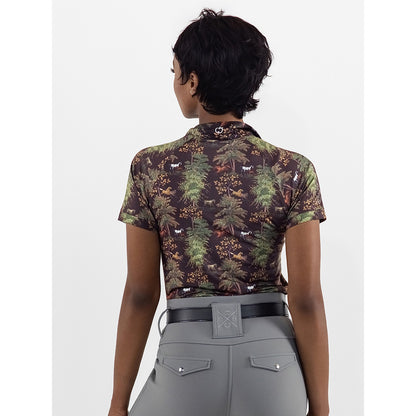 Dapplebay Autumn Toile 1/4 Zip SS Riding Top-Dark Bay