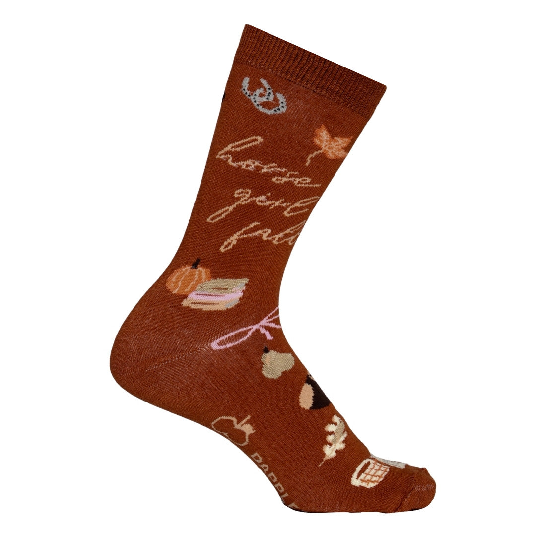 Dapplebay Horse Girl Fall Crew Socks