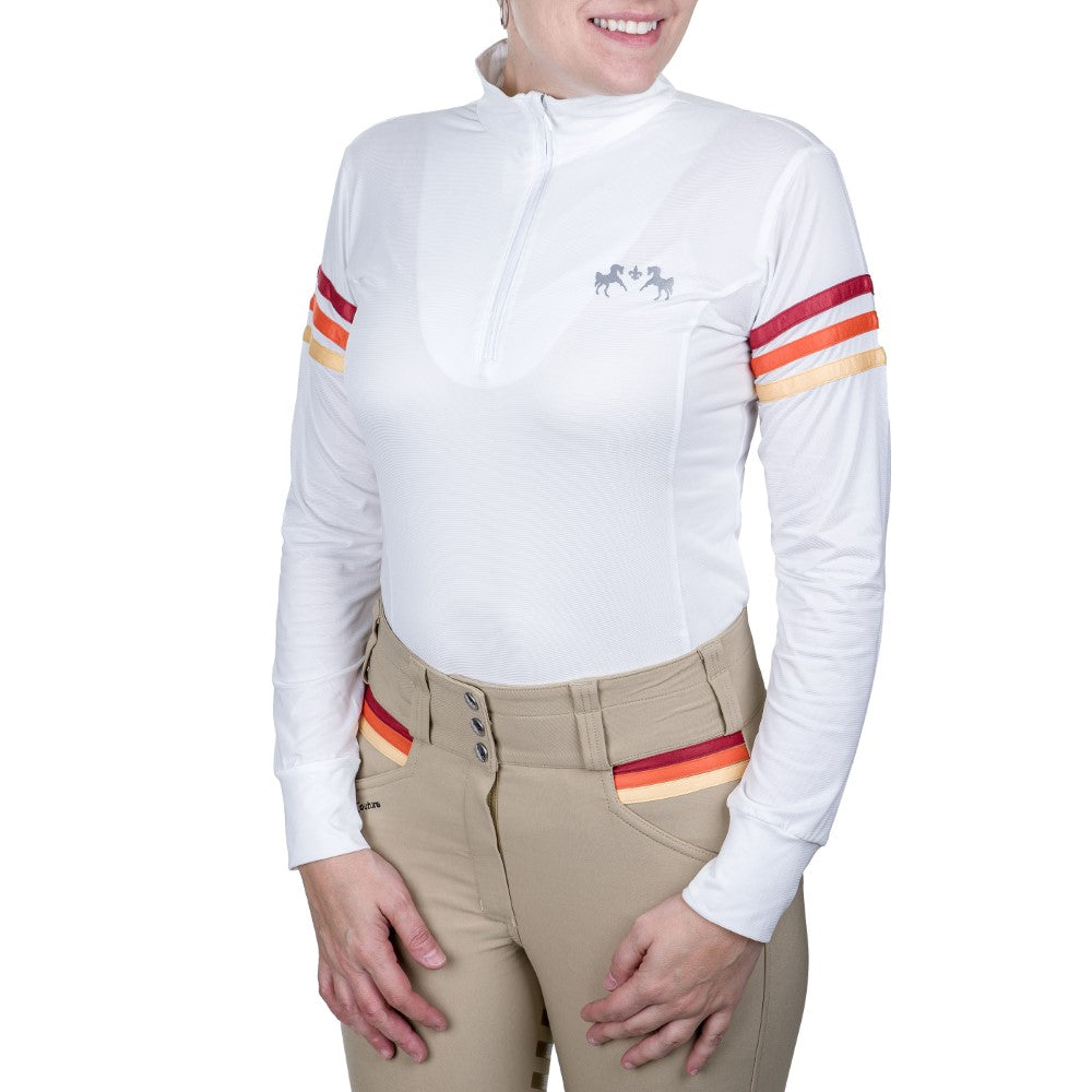 Equine Couture Gradient Long Sleeve Show Shirt w/ Arm Stripes