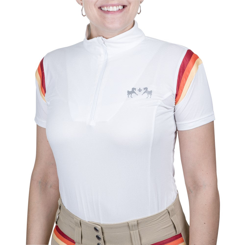 Equine Couture Gradient Short Sleeve Show Shirt w/ Arm Stripes