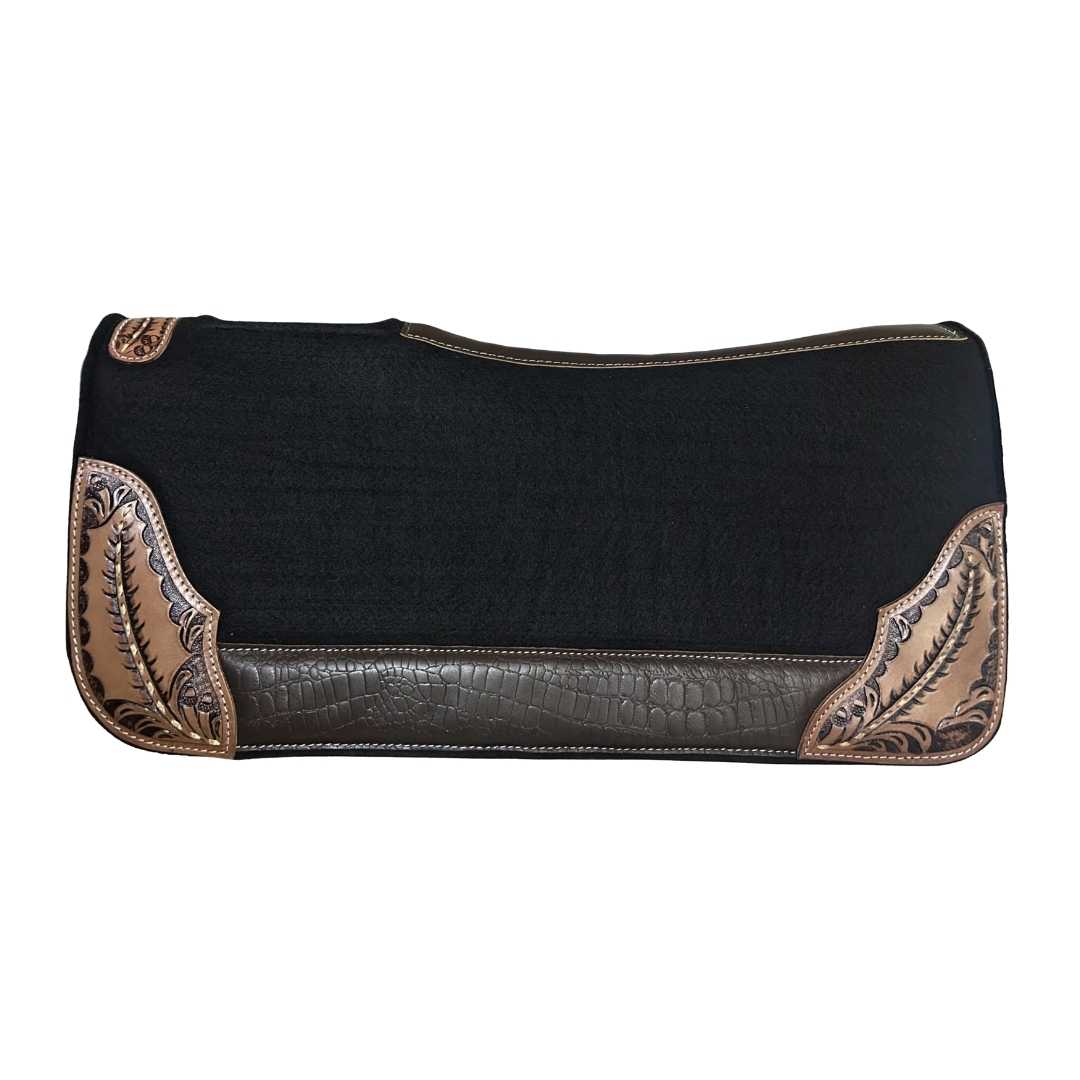 TuffRider Filigree Black Polyester Felt Pad-1"