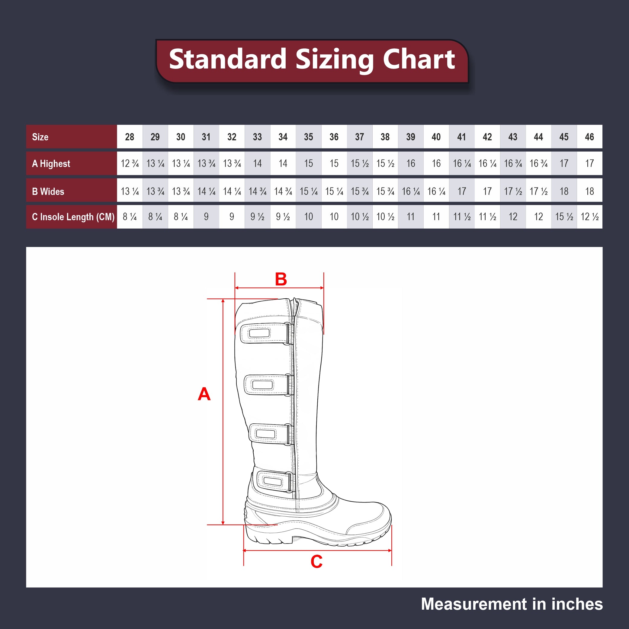 size chart
