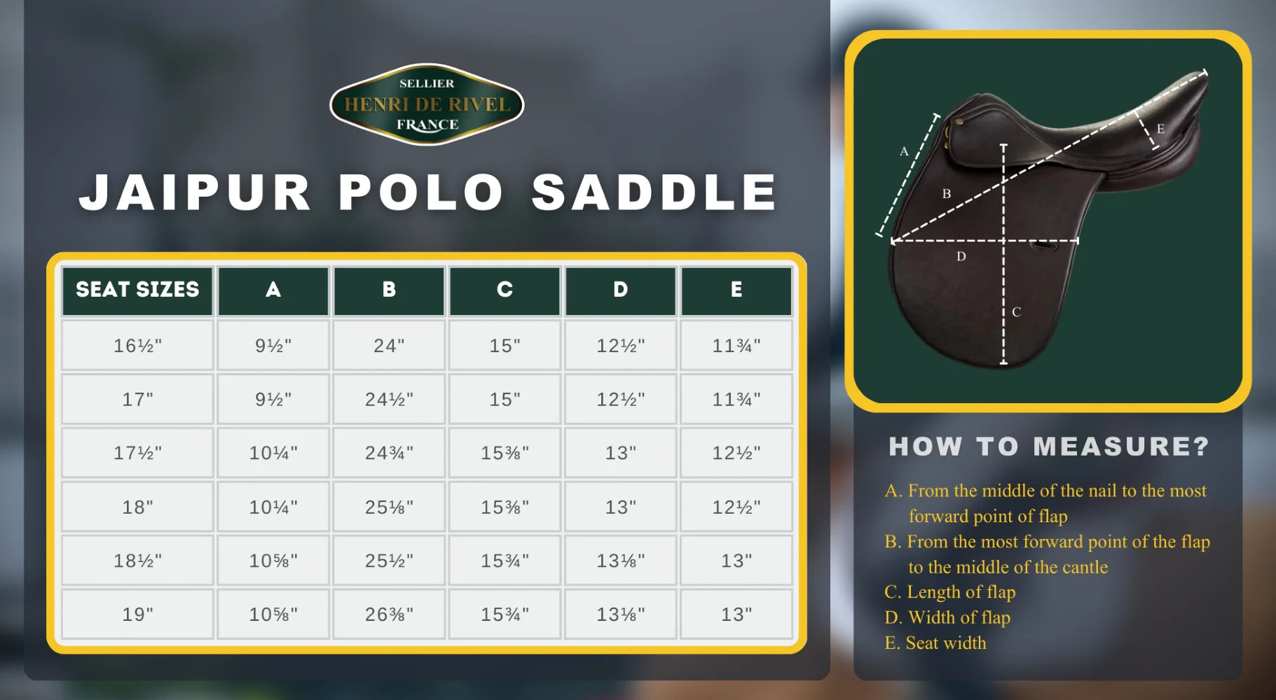 Henri De Rivel Jaipur Polo Saddle