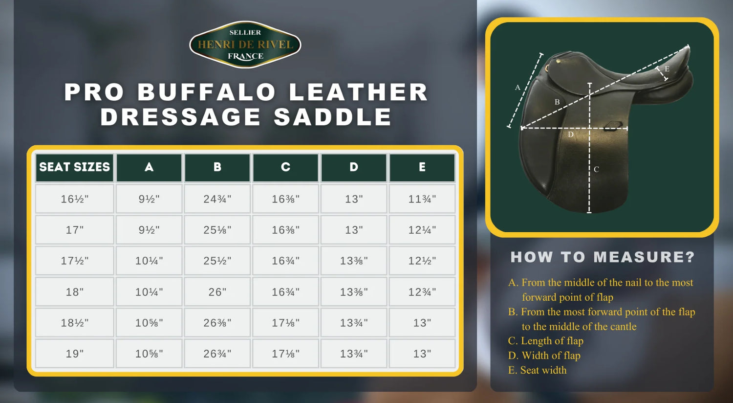 Henri de Rivel Pro Buffalo Leather Dressage Saddle