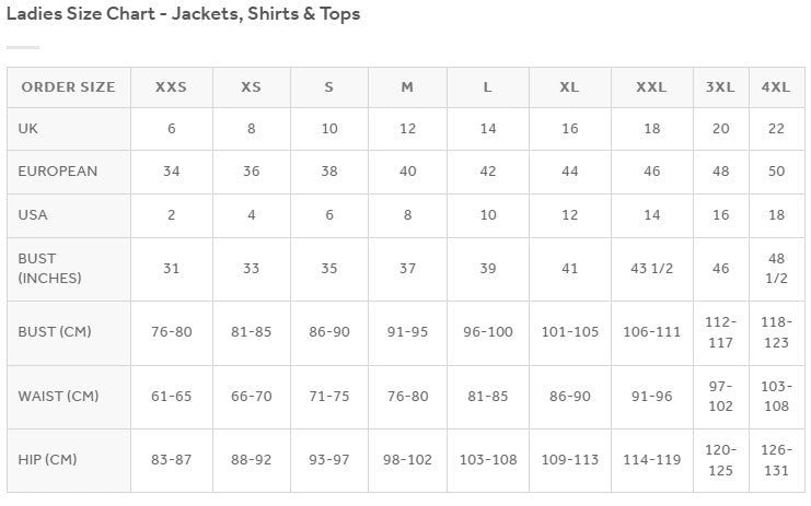 size chart