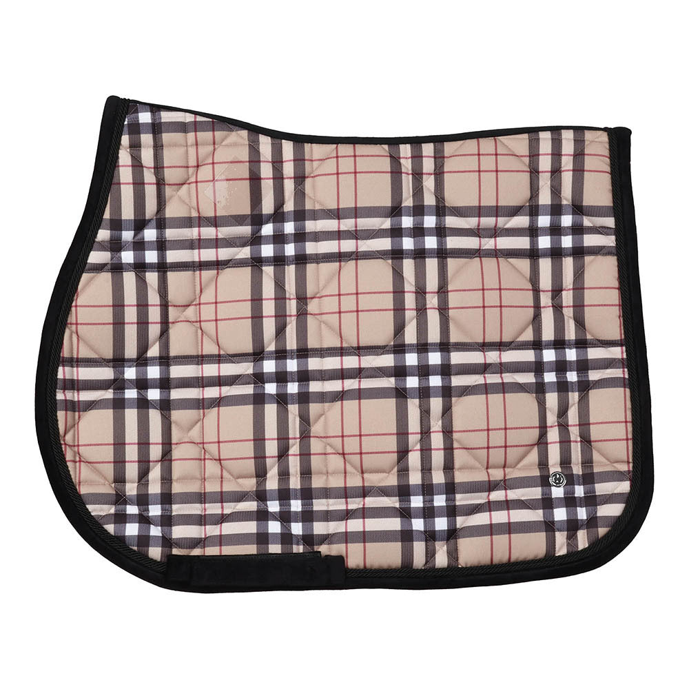 Dapplebay Holiday Plaid Jump Saddle Pad-Tan
