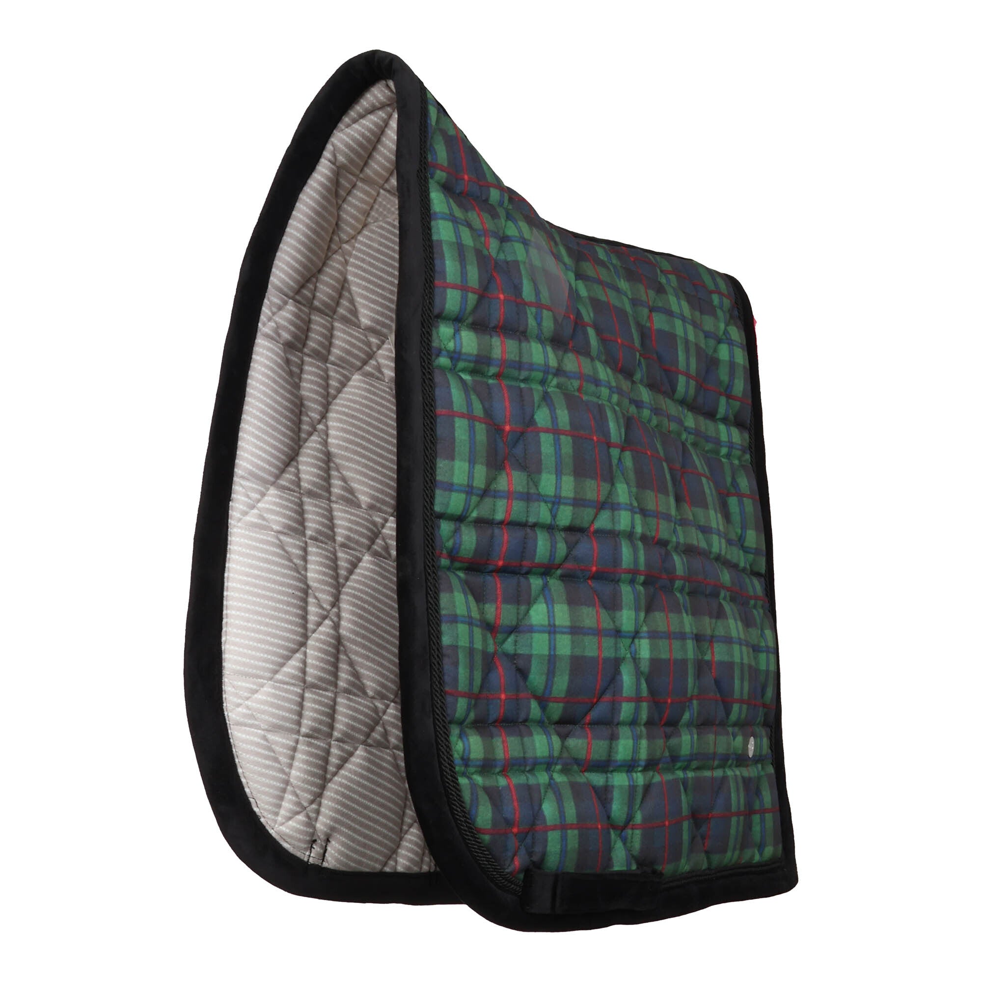 Dapplebay Holiday Plaid Dressage Saddle Pad-GREEN