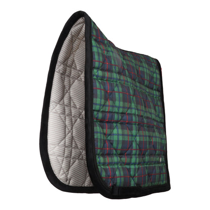 Dapplebay Holiday Plaid Dressage Saddle Pad-GREEN