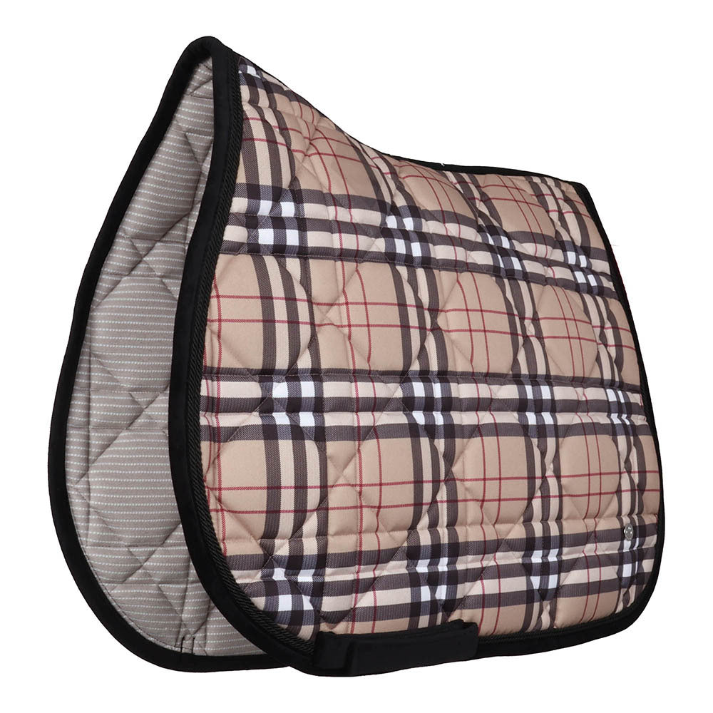 Dapplebay Holiday Plaid Jump Saddle Pad-Tan