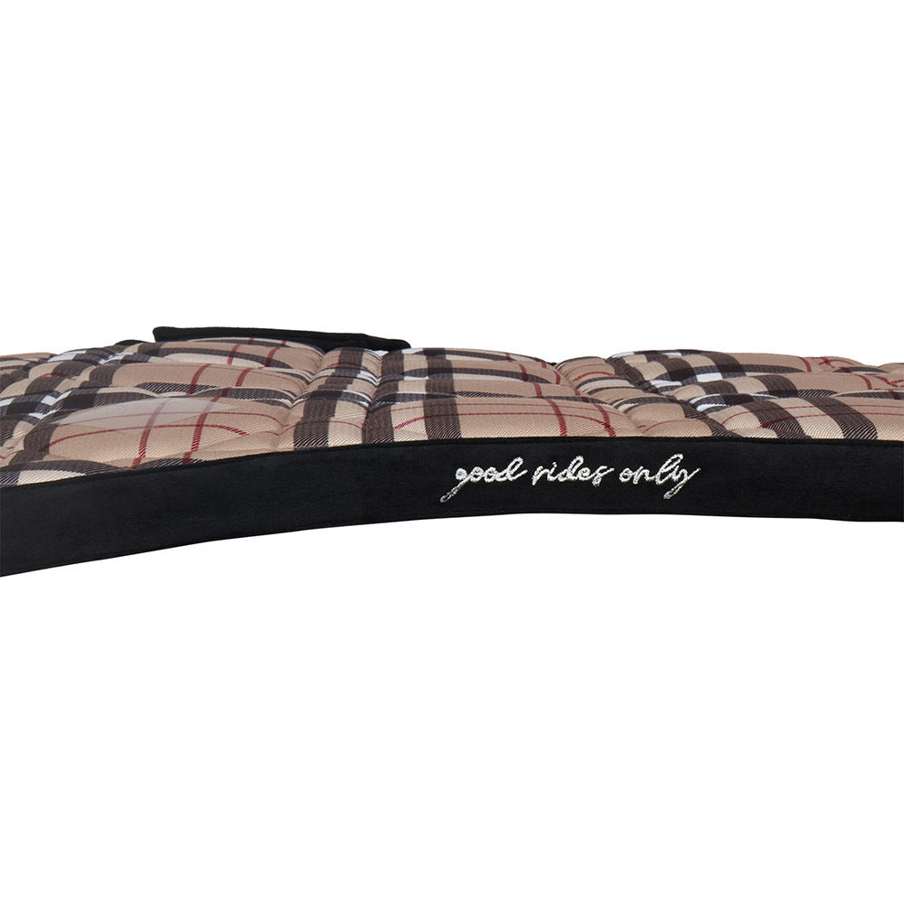 Dapplebay Holiday Plaid Jump Saddle Pad-Tan