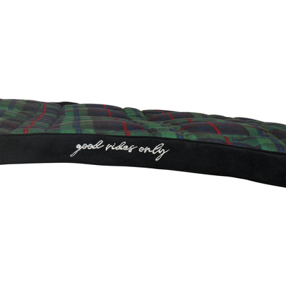 Dapplebay Holiday Plaid Dressage Saddle Pad-GREEN