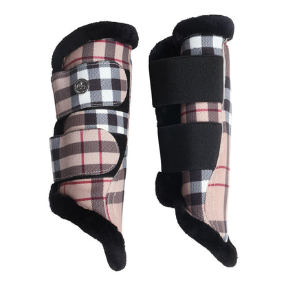 Dapplebay Holiday Plaid Brush Boots-Tan