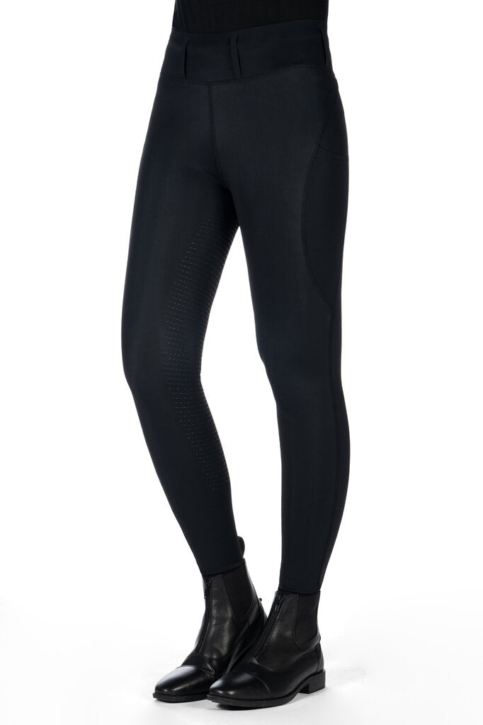 HKM Jil High Waist- Sil. Full Seat Ladies Riding Leggings - Breeches.com