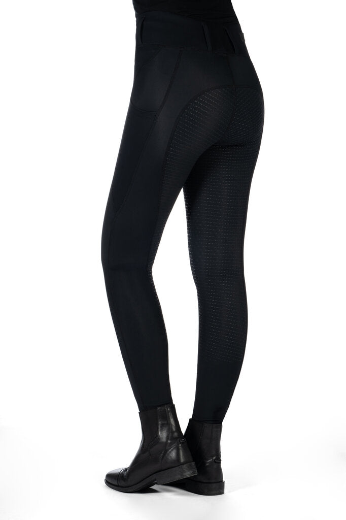 HKM Jil High Waist- Sil. Full Seat Ladies Riding Leggings - Breeches.com