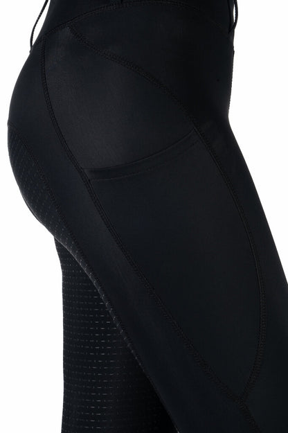 HKM Jil High Waist- Sil. Full Seat Ladies Riding Leggings - Breeches.com