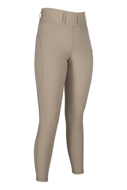 HKM Jil High Waist- Sil. Knee Patch Ladies Riding Leggings - Breeches.com