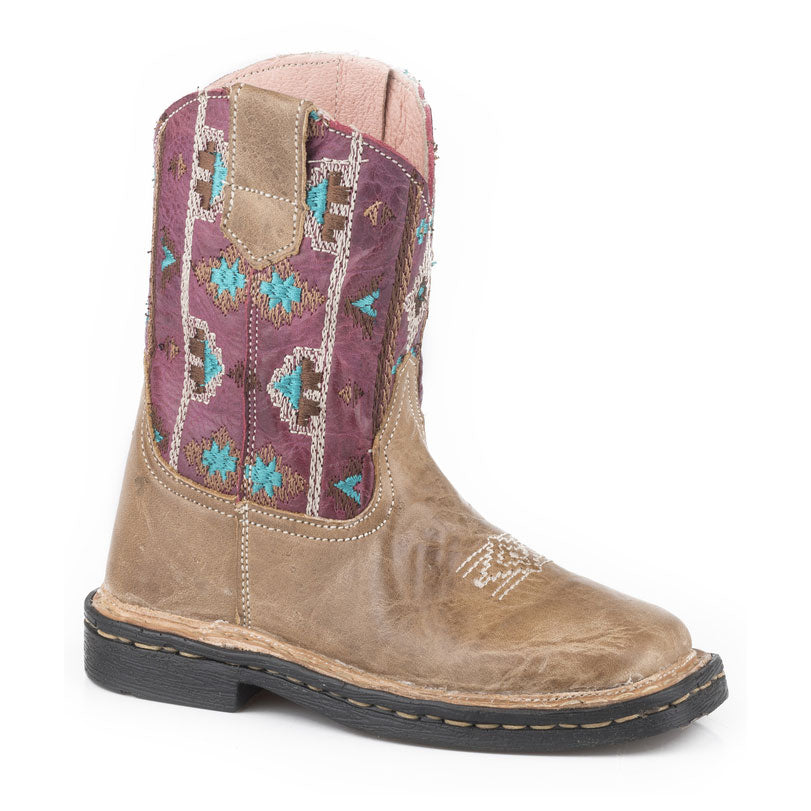Roper Toddlers Waxy Brown Leather Vamp Boots